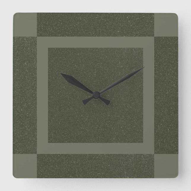 Reloj de pared verde musgo geométrico (Anverso)