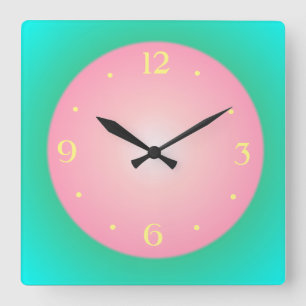 Reloj de pared verde rosado femenino de Yellow>