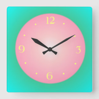 Reloj de pared verde rosado femenino de Yellow>
