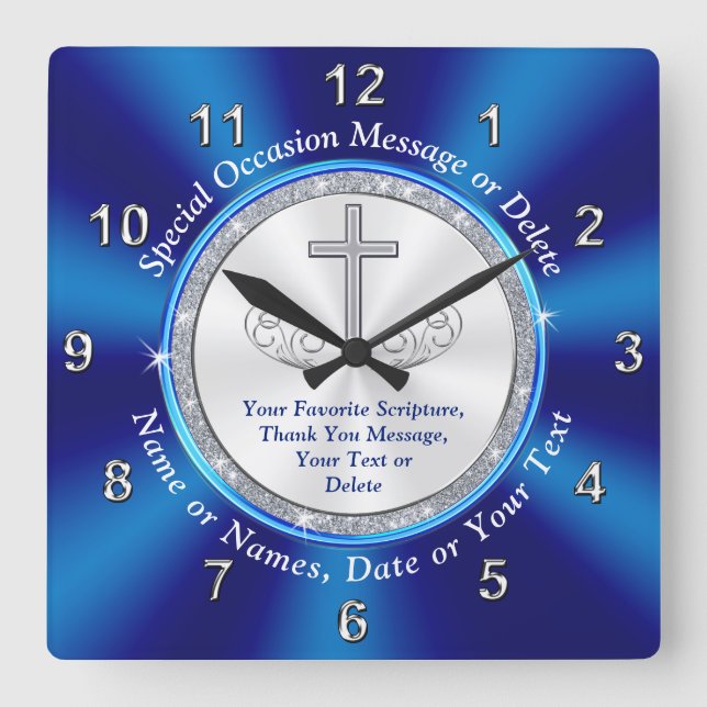 Reloj de pared versado de la biblia, personalizado (Anverso)