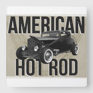 Reloj de pared versión marrón American Hot Rod