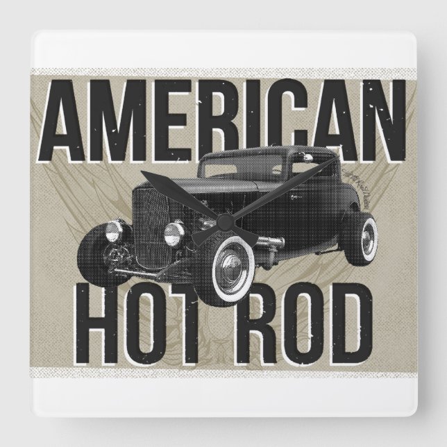 Reloj de pared versión marrón American Hot Rod (Anverso)