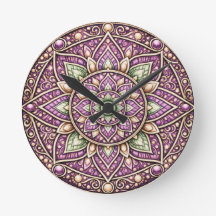 Reloj de pared vibrante Mandala – Arte geométrico 