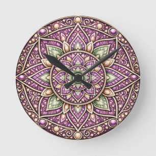 Reloj de pared vibrante Mandala – Arte geométrico