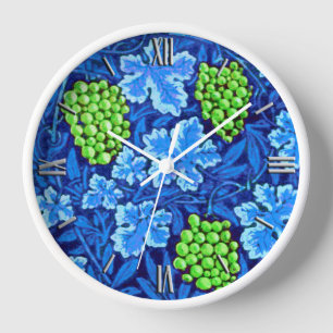 Reloj De Pared Vid de William Morris, Azul Cobalto