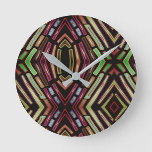 Reloj de pared vidrio emplomado con joyas colorida