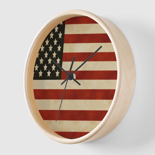 Reloj De Pared Vintage American Flag GIFTS (Ángulo)