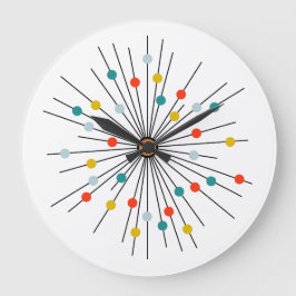 Reloj de pared vintage atómico de puntos retro