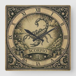 Reloj de pared vintage Escorpio Zodiaco