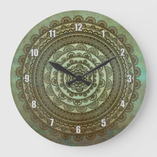 Reloj de pared vintage indio mandala espiritual ze