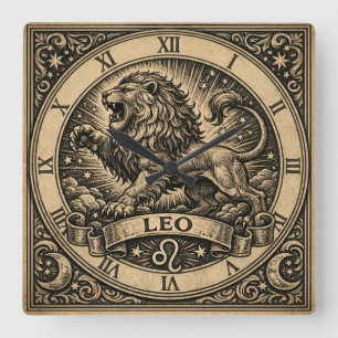 Reloj de pared vintage Leo Zodiaco