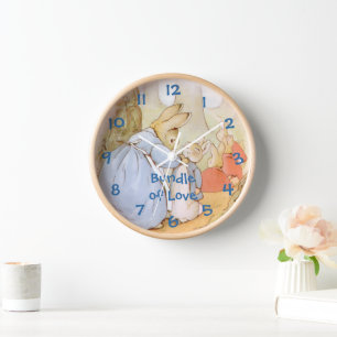 Reloj de pared vintage para nursery de Peter Rabbi