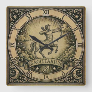 Reloj de pared vintage Sagitario Zodiaco