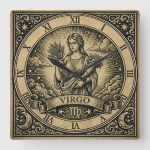 Reloj de pared vintage Virgo Zodiaco