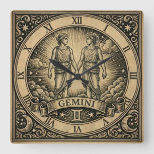 Reloj de pared vintage Zodiac de Gemini