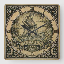 Reloj de pared vintage Zodiaco de Acuario