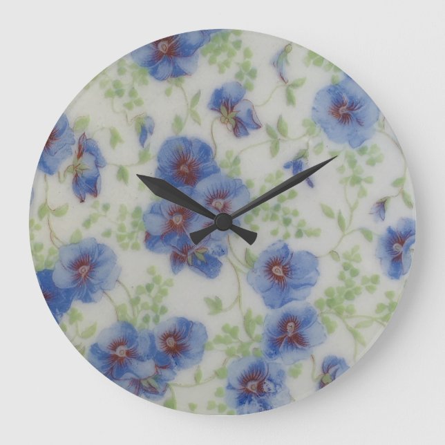 Reloj de pared violeta de flores silvestres (Anverso)