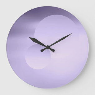 Reloj de pared violeta de la luna y del planeta