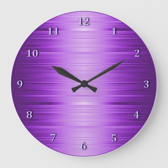 Reloj de pared violeta púrpura sombreado de la (Anverso)