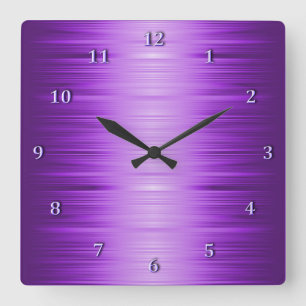Reloj de pared violeta púrpura sombreado del