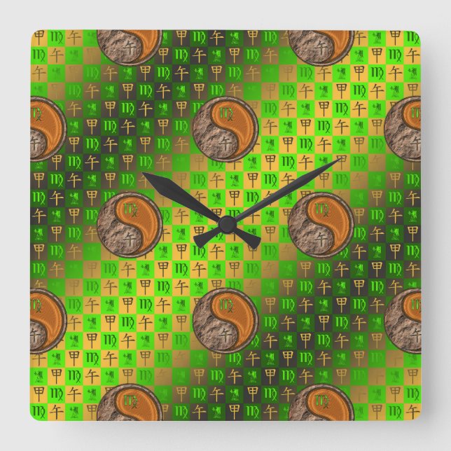 Reloj de pared Virgo & Caballo de Madera (Anverso)