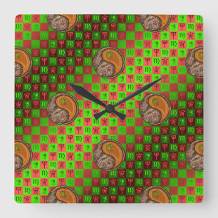 Reloj de pared Virgo & Tigre de Madera