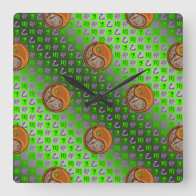 Reloj de pared Virgo y Conejo de Madera (Anverso)