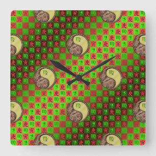 Reloj de pared Virgo y Tigre de Metal