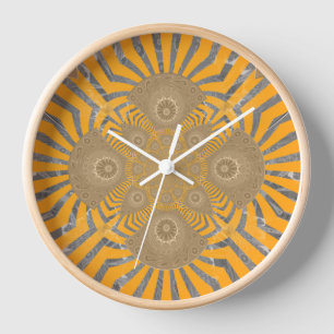 Reloj De Pared Zephyr dorado: Elegancia en amarillo dorado y crom