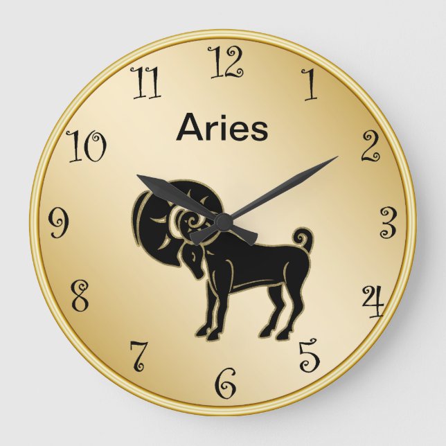 Reloj de pared zodiaco de Aries (Anverso)