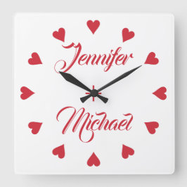 Reloj de pareja con corazón