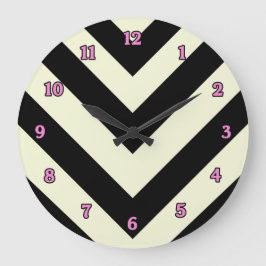 Reloj de patrón de cheurón negro y blanco