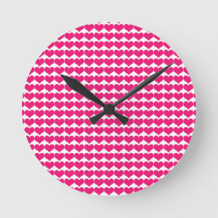 Reloj de patrón de corazón rosado