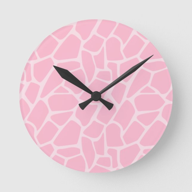 Reloj de patrón de jirafa rosa de la jungla (Anverso)