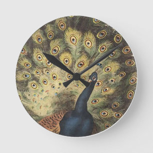 Reloj de pavo real Art Deco