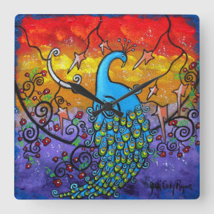 Reloj de pavo real encantador