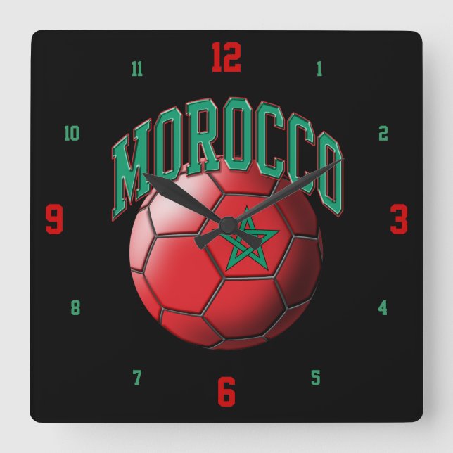 Reloj de pelota de fútbol de Bandera de Marruecos (Anverso)