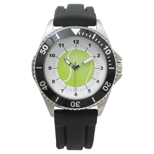 Reloj de pelota de tenis negro para hombres (Anverso)
