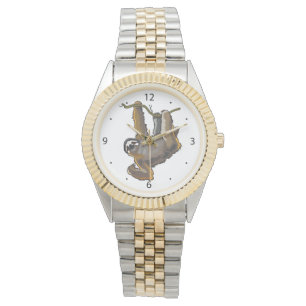 reloj de pereza marrón de tres dedos