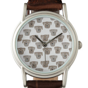 Reloj de perro de recuperación de chocolate lindo