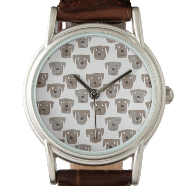 Reloj de perro de recuperación de chocolate lindo (Fun Chocolate Labrador Retriever Dog watch)