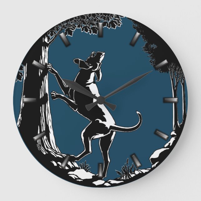 Reloj de perro perrito caza perro reloj de pared d (Anverso)