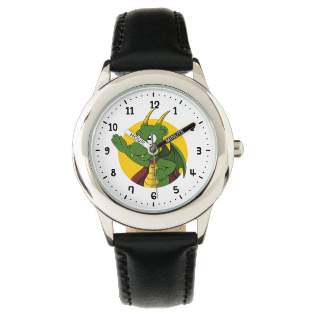 Reloj de personalizado del dragón verde (Anverso)