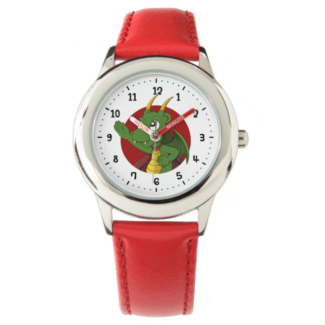 Reloj de personalizado del dragón verde (Anverso)