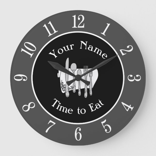Reloj de Personalizado gris negro de Silverware co (Anverso)