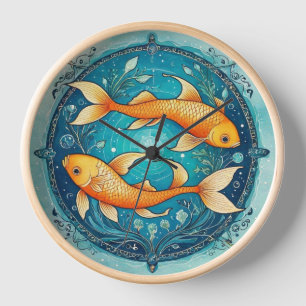 Reloj de pescado colorido