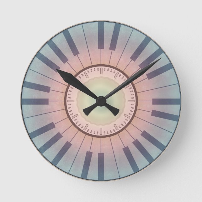 Reloj de piano en colores pasteles (Anverso)