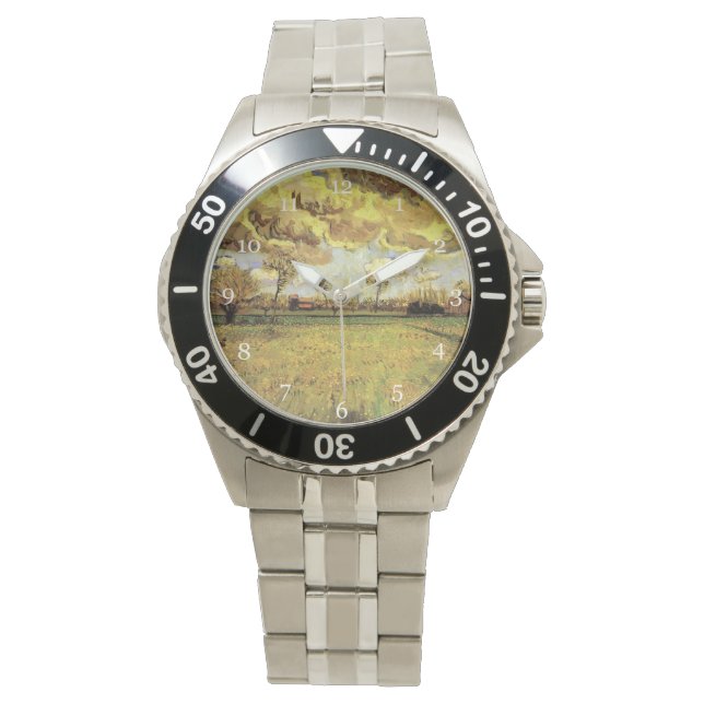 Reloj de pintura al óleo de arte fino. Paisaje (Anverso)