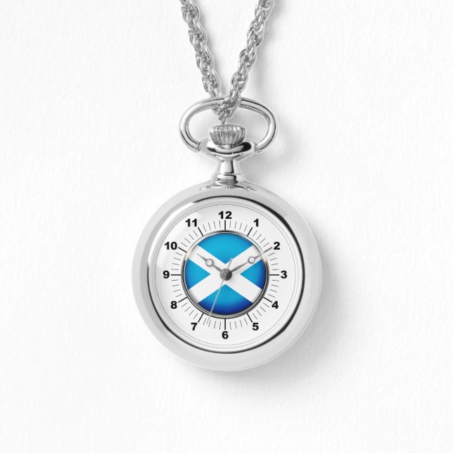 Reloj de plata con bandera de Escocia femenina (Anverso)