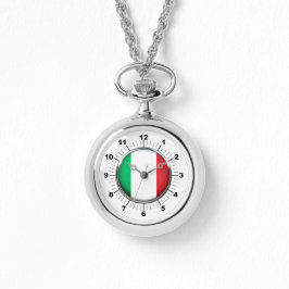 Reloj de plata con bandera de las mujeres en Itali